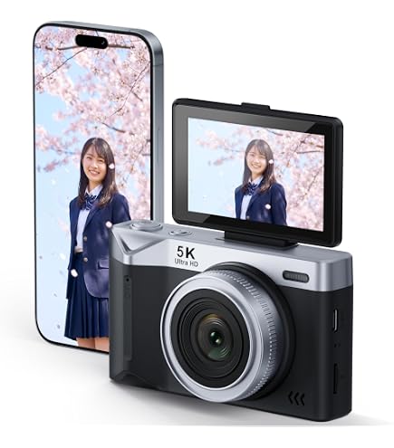 デジカメ5K80MPWIFI機能小型デジタルカメラポケットカメラ8000万高画素