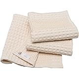 hiorie(ヒオリエ) 今治タオル 認定 フェイスタオル ワッフルタオル 3枚セット ベージュ 日本製 速乾 今治ブランド