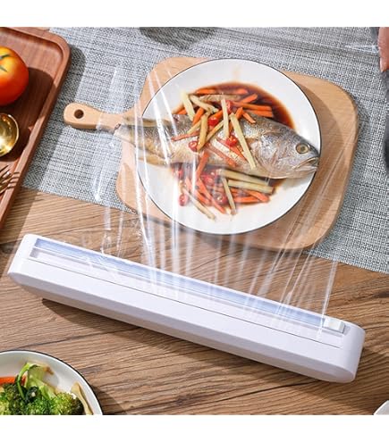 Amazon | カッター付きプラスチックラップディスペンサー - 12インチの