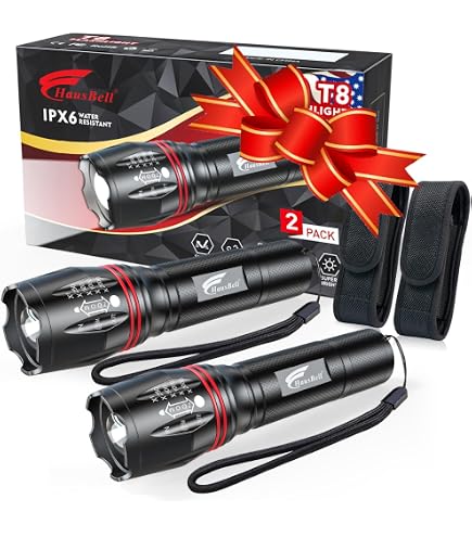 SAMLITE 1200 Lumen LED Flashlight – Zoomable, 5 Modes, Waterproof & Shockproof, Includes AAA Batteries