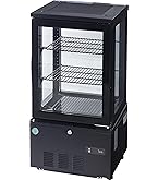 Amazon | Hijiru 4面ガラス冷蔵ショーケース60L／ブラック【HJR-KR60BK