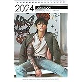 ジョングク グッズ 卓上 カレンダー (写真集 カレンダー) 2024~2025年(2年分) + ステッカーシール [12点セット] 防弾少年団 K-POP