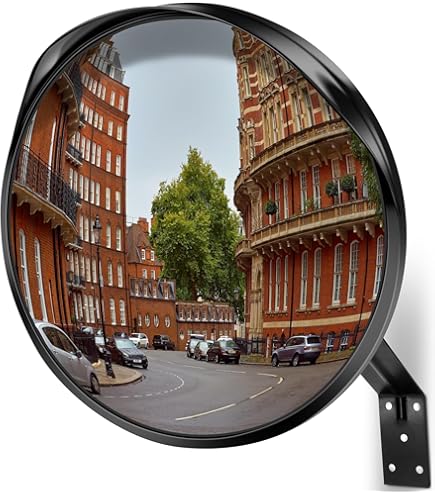 SecurityMan Adjustable Convex Mirror For Blind Spots 12" - Shatterproof Polycarbonate Fish Eye Mirror - Wide Views For Outdoor Or Indoor - Great As A Driveway Mirror Or Safety And Security Mirror - View #5