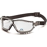 Pyramex Safety V2G Readers Eyewear、ブラックストラップ/テンプル、クリア+2.0曇り止めレンズ