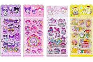 AAGWW 4枚 ウォーターシール ドロップ うるちゅるポップ 水シール 3D 立体 精巧な柄 エンボスステッカー 手帳用 装飾 DIY クリエイティブ 個性的 かわいい ギフト（セット 206）