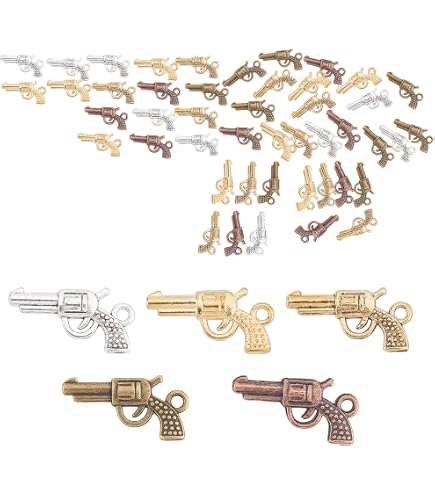 Amazon | SUNNYCLUE 80個20種 チャーム 銃 ガン ペンダント 矢 弓
