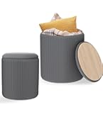 Amazon｜umbra WOODROW 収納スツール ホワイト/ナチュラル 持ち手付き