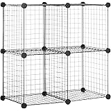 Amazonベーシック 収納棚 4キューブワイヤー ブラック 36cmx36cmx36cm