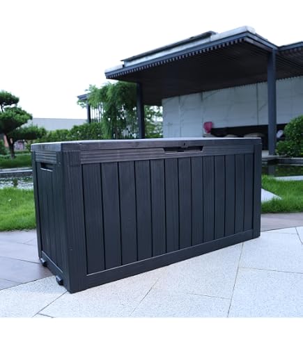 Amazon.co.jp: 屋外収納庫 収納ボックス 118L 170L 270L 300L | 木目調