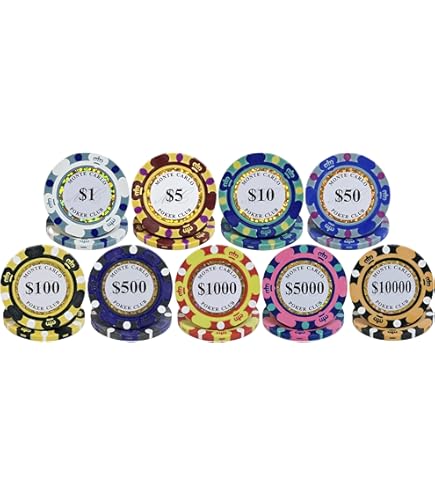 Amazon | Brybelly モンテカルロ プレミアム ポーカーチップ (50個