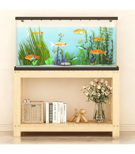 Amazon.co.jp: YNAGYES 水槽台 金魚 水槽 置く台 2段 木製棚 60cm用
