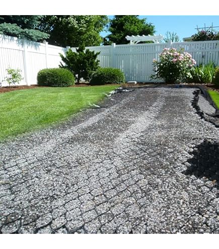 Amazon.co.jp: 砂利保護材マット3M x 10M、高さ5cm砂利ぴたマット