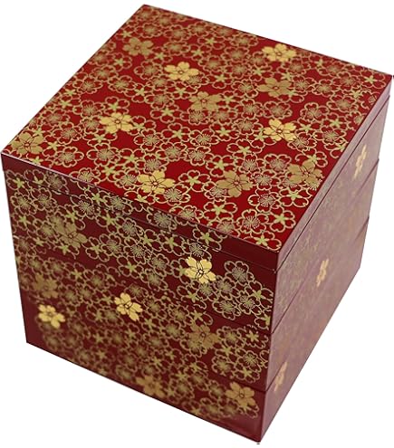 漆器重箱　三段 Amazon | KZ2475 シルバー4.0三段重 【Kaze-ya style・北市漆器