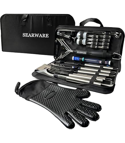 Mr. Bar-B-Q 02066Y Silver Prestige 21-Piece Tool Set In Case : Barbecue Tool Sets