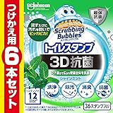 スクラビングバブル トイレ掃除 トイレスタンプ 3D抗菌 シャインミントの香り 詰め替え用 6本(36スタンプ分) トイレ洗剤 トイレ 掃除 付け替え用 まとめ買い