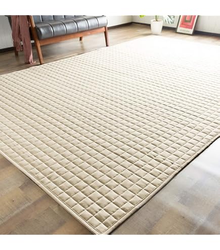 Amazon｜無印良品 洗いざらしの綿キルティングラグ グレー 205×245cm