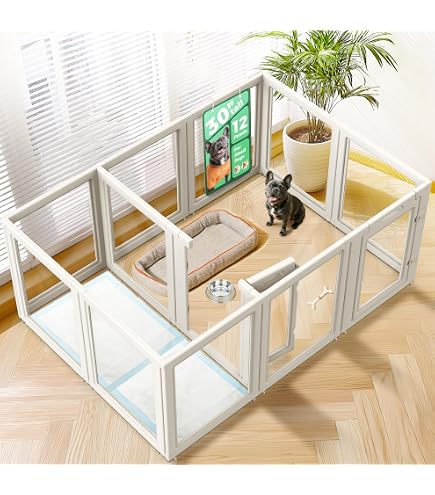 Amazon | FXW AuraSpace Pro 透明アクリル犬用サークル 室内用 60cm 8