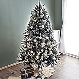 タンスのゲン クリスマスツリー 180cm 雪化粧 松ぼっくり付き LED オーナメントセット 北欧 おしゃれ Christmas tree 180 16900021(79745)
