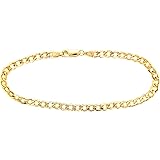 Real 10k Yellow Gold Hollow Cuban Men and Women Bracelet/Anklet 4.5 mm