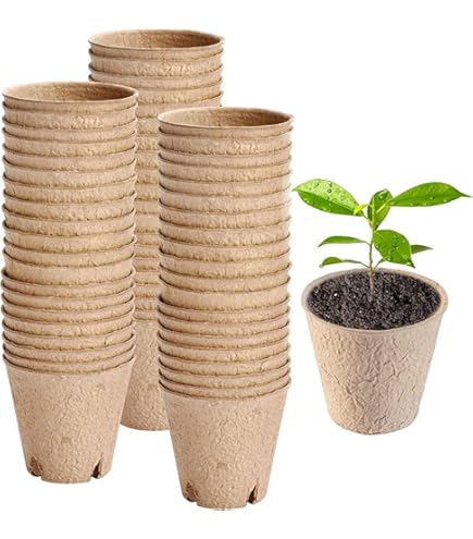 Amazon.co.jp: 育苗ポット 紙 育苗カップ 栽培ポット 紙植木鉢 50/100