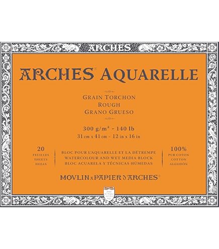 Amazon.co.jp: アルシュ 水彩紙 ブロック 300g荒目31X41 20枚 : Hobbies