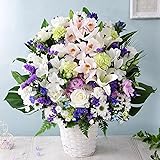旬のおまかせアレンジLL ホワイト＆ブルー～オーキッド～ 生花 お供え お悔やみ 花 お彼岸 お盆 命日