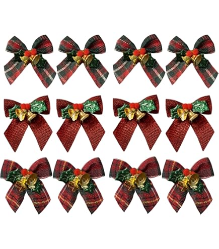 Amazon.co.jp: クリスマスリボン 20個セット かわいい 蝶結び ベル付き