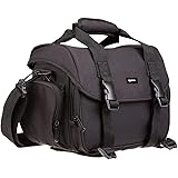 Amazonベーシック カメラバッグ 一眼レフ用 32.4 x 20.3 x 24.8 cm ブラック(内装色グレー)