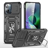 [Taosan] moto g64 5G / g64y 5G 対応 ケース リング付き TPU+PC 二層構造 耐衝撃 軽量 360度回転 スタンド機能 カメラ保護 傷防止 (ブラック, Moto G64)