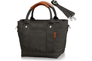 [アンコール] ミニトートバッグ 仕切り 【高見え革巻きハンドル】 Ｓサイズ キャンバス トートバッグ レディース メンズ 2WAY 自立 軽量 小さめ ファスナー 帆布 ショルダーバッグ