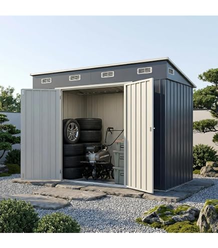 Amazon.co.jp: 物置 スチール物置 屋外収納庫 超大型 幅236×奥行119×高