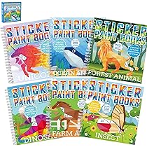 ANIMAL VACATION ステッカーブック Amazon.com: Reusable Animal Sticker Book for Toddlers and