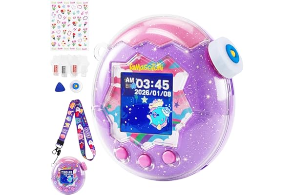 GOKEI 【2026新登場】 Tamagotchi Paradise ケース カバー 通信に対応 たまごっちパラダイス 保護ケース クリアラメ （ストラップ付き）