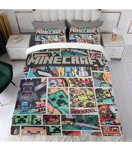 ◆マインクラフト　掛け布団カバー&枕カバーセット マインクラフト マイクラ MINECRAFT シングルサイズ 掛け布団