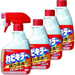 【まとめ買い】 カビキラー カビ取り剤 本体1本+付替用3本セット 400g×4本