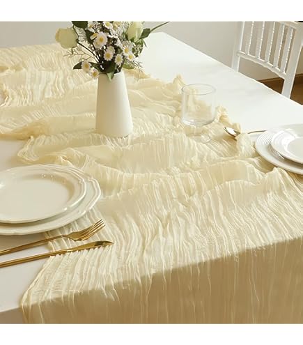 Amazon｜uxcell シフォンテーブルランナー 3 M 72 x 305 cm 素朴な