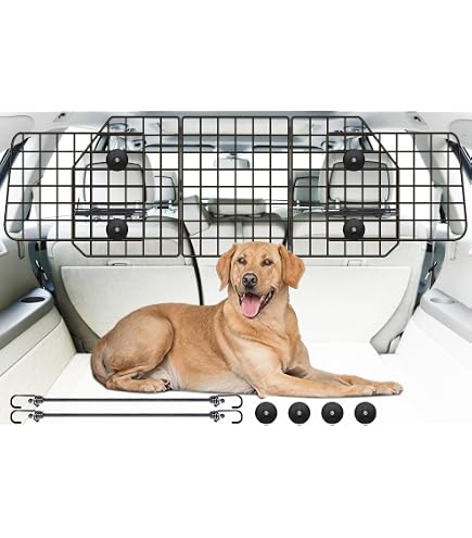 thumbnail image 2 of HAITRAL Adjustable Dog Car Barrier - Heavy Duty Mesh Pet Divider For SUVs & Trucks 2 of 13
