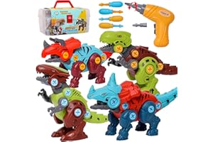 Jaoxikai Take Apart Dinosaur,Children Learning Educational Building Dinosaur Toy for 3 4 5 6 7 Year Old Kid Boy Girl,STEM Toy Birthday Gift Construction Set with 1 Electric Drill&4 Hand Drill Tool