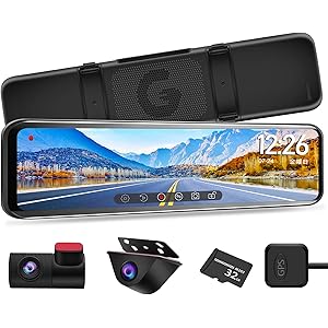 PORMIDO ドライブレコーダー ミラー型 前後カメラ 【業界初販売12インチフロントカメラを本体から完全に分離式…