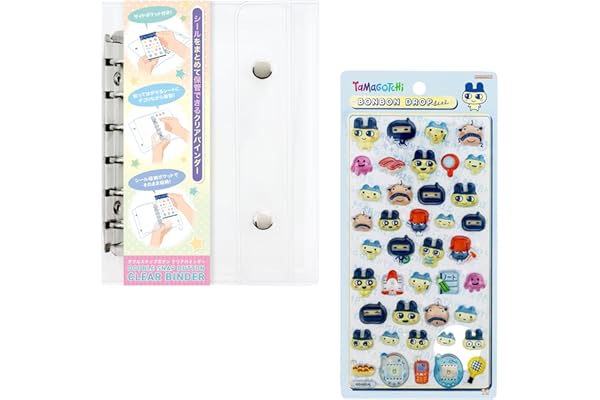 クリアシール帳&ボンボンドロップシール セット (たまごっち まめっち)