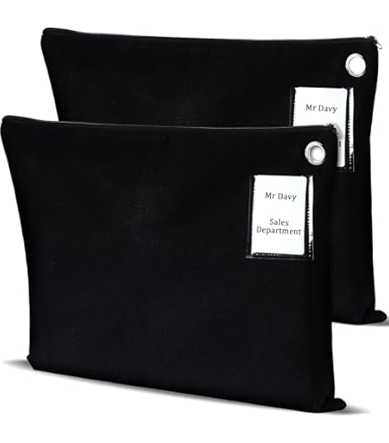 BankSupplies Canvas Interoffice Mail Bag - 14x11 Inch Zippered Document Bag With Security Grommet