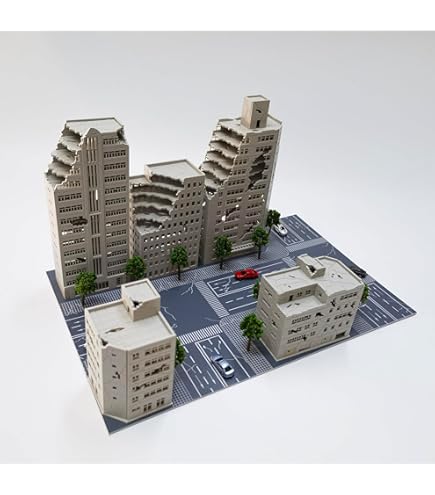 Amazon | シミュレーション完成品建築模型置物、ミニチュアシーン1:300