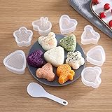 アイデアキャラクター形三角おにぎり型家庭用子どもごはん弁当型DIY海苔寿司型おにぎり型キッチン弁当利用品しゃもじ7点セット
