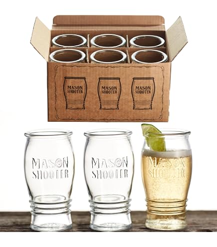 Burns Glass Ale Of Yard Flight Beer Glass Set - 4 Mini 10oz Taster Glasses With Wooden Stand, Octoberfest Design, Perfect For Craft Beer Tasting & Gifts