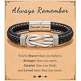 D Dongjiangjin Gift To My Son Grandson Nephew Leather Bracelet Birthday Easter Gradution Gifts for Teen Boys