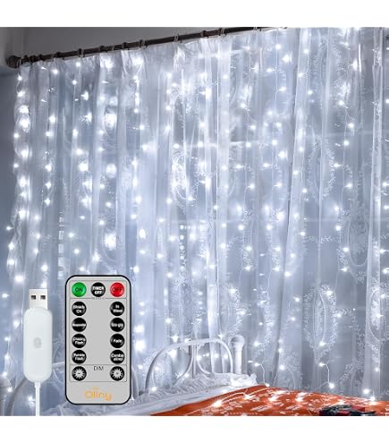 Amazon.co.jp: HXWEIYEショートカーテンライト、3.3x5フィート 96LED