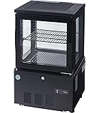 Amazon | Hijiru 4面ガラス冷蔵ショーケース60L／ブラック【HJR-KR60BK