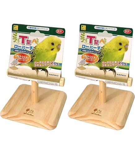 Amazon.co.jp: ?大型鳥スタンド 門型止まり木 卓上パーチ 餌皿 自然木