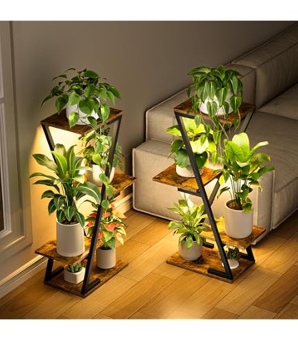 Amazon.co.jp: NEHAJUNXI 植物スタンド 屋内用 4つのグローライト付き