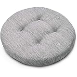 Shinnwa ラウンドスツール クッション 座布団 直径30cm*3cm厚み 丸型チェアパッド 子ども用スツールカバー バースツール クッションカバー マジックテープ式 滑り止めシート付き 薄いグレー